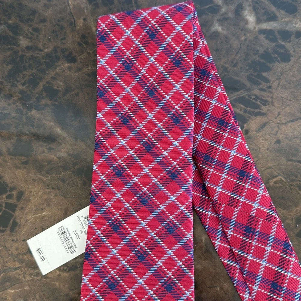 NEW! Club Room Red and Blue Plaid Tie